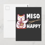 Miso Happy Japans kat Lover Ramen Pun Briefkaart (Voorkant / Achterkant)