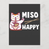 Miso Happy Japans kat Lover Ramen Pun Briefkaart (Voorkant)