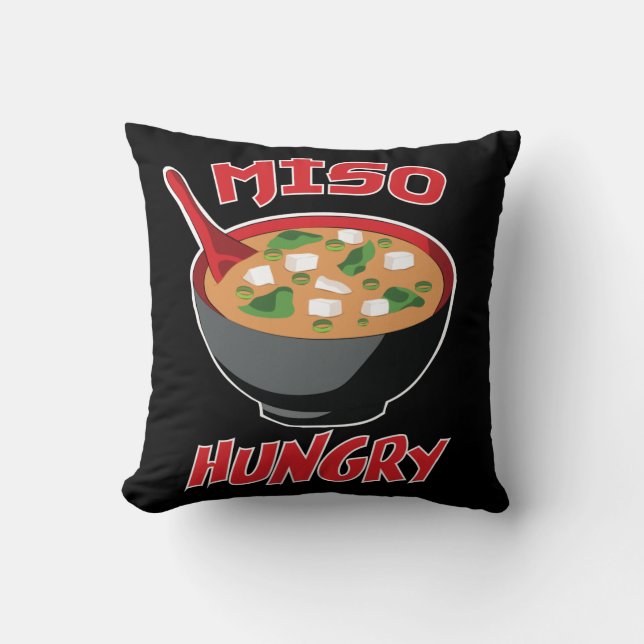 Miso Hungry Funny Food Kawaii Kussen (Voorkant)