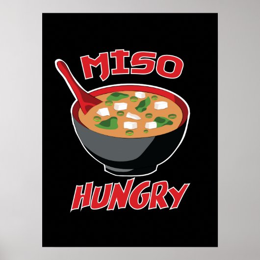 Miso Hungry Funny Food Kawaii Poster (Voorkant)