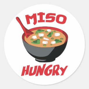 Miso Hungry Funny Food Kawaii Ronde Sticker