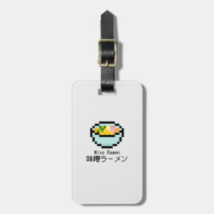 Miso Ramen Retro Pixel Art Bagagelabel