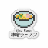 Miso Ramen Retro Pixel Art Sticker (Voorkant)