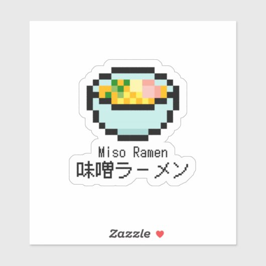 Miso Ramen Retro Pixel Art Sticker (Vel)