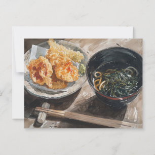 Miso soep en tempura briefkaart