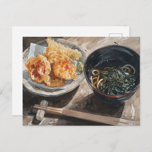 Miso soep en tempura briefkaart (Voorkant / Achterkant)