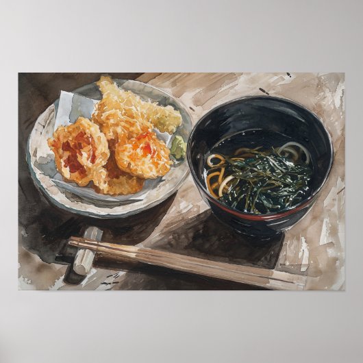 Miso-soep en Tempura Poster (Voorkant)