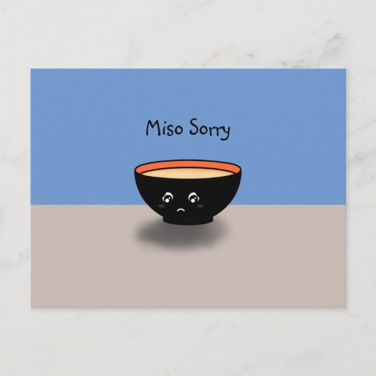 "Miso Sorry" Apologie Kaart (blauw/beige) (Voorkant)