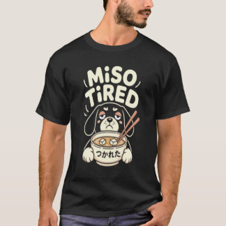 Miso Tired Funny Dog Ramen T-Shirt, Cute Japanese T-shirt
