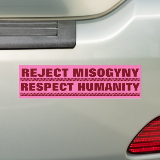 MISOGYNY TERUGGEVEN, MENSELIJKHEID RESPECTEREN BUMPERSTICKER (Op auto)