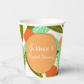 Mispel Fruit Patroon Bruidscadeau Perzik Papieren Bekers (Voorkant)