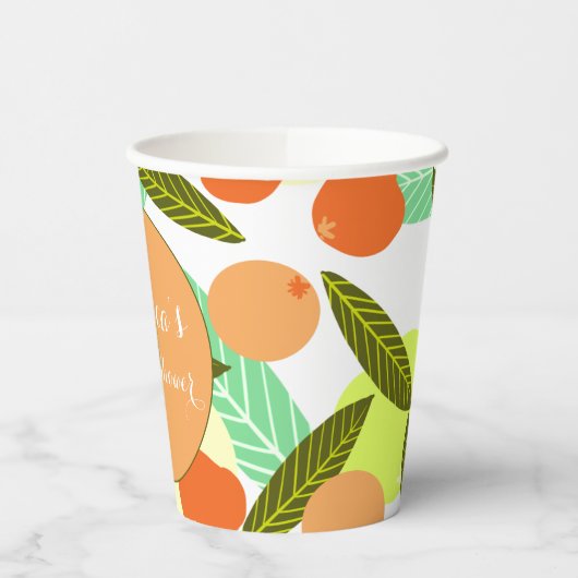 Mispel Fruitpatroon Bruidsmeisjesfeest Perzik  Papieren Bekers (Links)