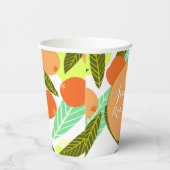 Mispel Fruitpatroon Bruidsmeisjesfeest Perzik  Papieren Bekers (Rechts)