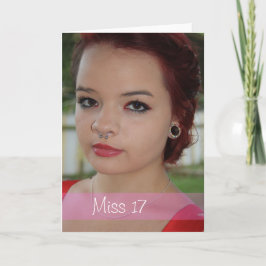 Miss 17, 17th Birthday Foto Wenskaart Feestdagen Kaart