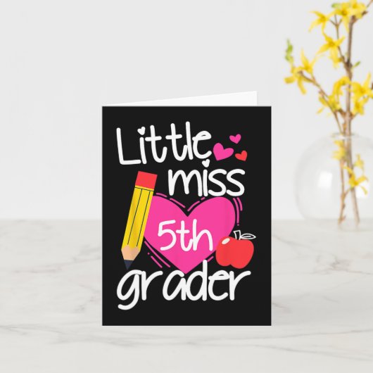 Miss 5e graad eerste dag van Hallo vijfde grage Kaart (Gele Bloem)