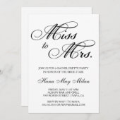 Miss aan mevrouw Bachelorette Uitnodiging (Voorkant / Achterkant)
