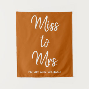 Miss aan mevrouw Backdrop Burnt Oranje Vrijgezelle Wandkleed