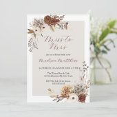 Miss aan mevrouw Boho Floral Bridal Shower Uitnodi Kaart (Staand voorkant)