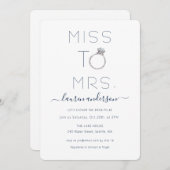 Miss aan mevrouw Modern Bridal douche Uitnodiging (Voorkant / Achterkant)