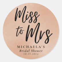 Miss aan mevrouw Terracotta Calligraphy Vrijgezell