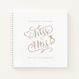 Miss aan mevrouw Waterverf Floral Wedding Planner Notitieboek