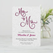 Miss aan Mrs. bridal douche uitnodiging roze glitt (Staand voorkant)