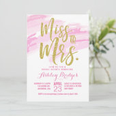 Miss aan Mrs Bridal Shower Uitnodiging (Staand voorkant)