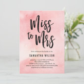 Miss aan Mrs Bridal Shower Uitnodiging (Staand voorkant)