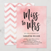 Miss aan Mrs Bridal Shower Uitnodiging (Voorkant / Achterkant)