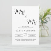 Miss aan Mrs Bridal Shower Uitnodiging (Staand voorkant)