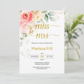 MISS AAN MRS. - Floral Bridal Shower Kaart (Staand voorkant)