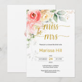 MISS AAN MRS. - Floral Bridal Shower Kaart (Voorkant / Achterkant)