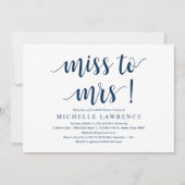 Miss aan Mrs., Modern Bridal Shower Uitnodiging (Voorkant)