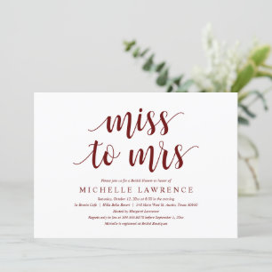 Miss aan Mrs., Modern Bridal Shower Uitnodiging