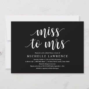 Miss aan Mrs., Modern Bridal Shower Uitnodiging
