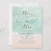 Miss aan Mrs. Spuitend oceaanstrand vrijgezellenfe Kaart (Voorkant)