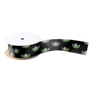 Miss America Apple Green Crown Satin Ribbon Satijnen Lint