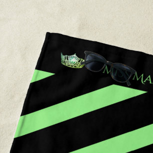 Miss America Apple Green Stripe Crown Strandlaken