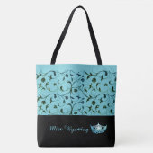 Miss America Aqua Crown Canvas tas Green Scrolls (Voorkant)
