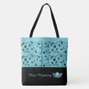 Miss America Aqua Crown Canvas tas Green Scrolls