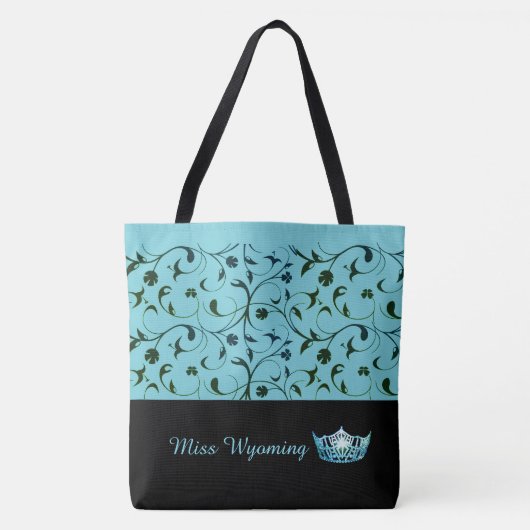Miss America Aqua Crown Canvas tas Green Scrolls (Voorkant)