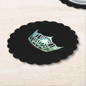 Miss America Aqua Crown Sclpd Paper Onderzetters (Gekanteld)