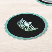 Miss America Aqua Crown Sclpd Paper Onderzetters (Gekanteld)