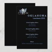 Miss America Black Shimmer Luncheon Programma Kaar (Voorkant / Achterkant)
