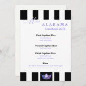 Miss America Black Stripe Luncheon Programma Kaart (Voorkant / Achterkant)