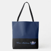 Miss America Blauwe Kroon Boodschappentas-Groot Na Tote Bag (Voorkant)