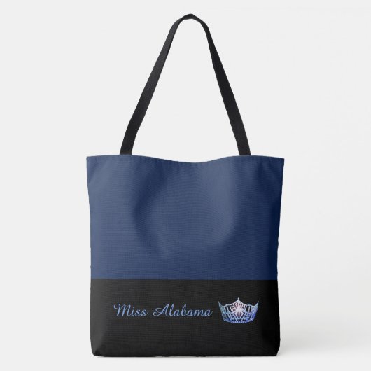 Miss America Blauwe Kroon Boodschappentas-Groot Na Tote Bag (Achterkant)