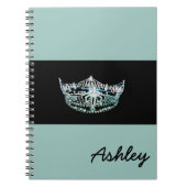 Miss America Blauwgroen Crown Custom Aqua Notitieb Notitieboek (Voorkant)