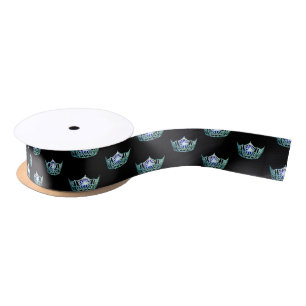 Miss America Blauwgroen Crown Satin Ribbon Satijnen Lint