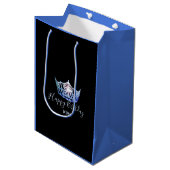 Miss America Blue Crown 2-Tone Gift Bag-Medium Medium Cadeauzakje (Voorkant Gekanteld)